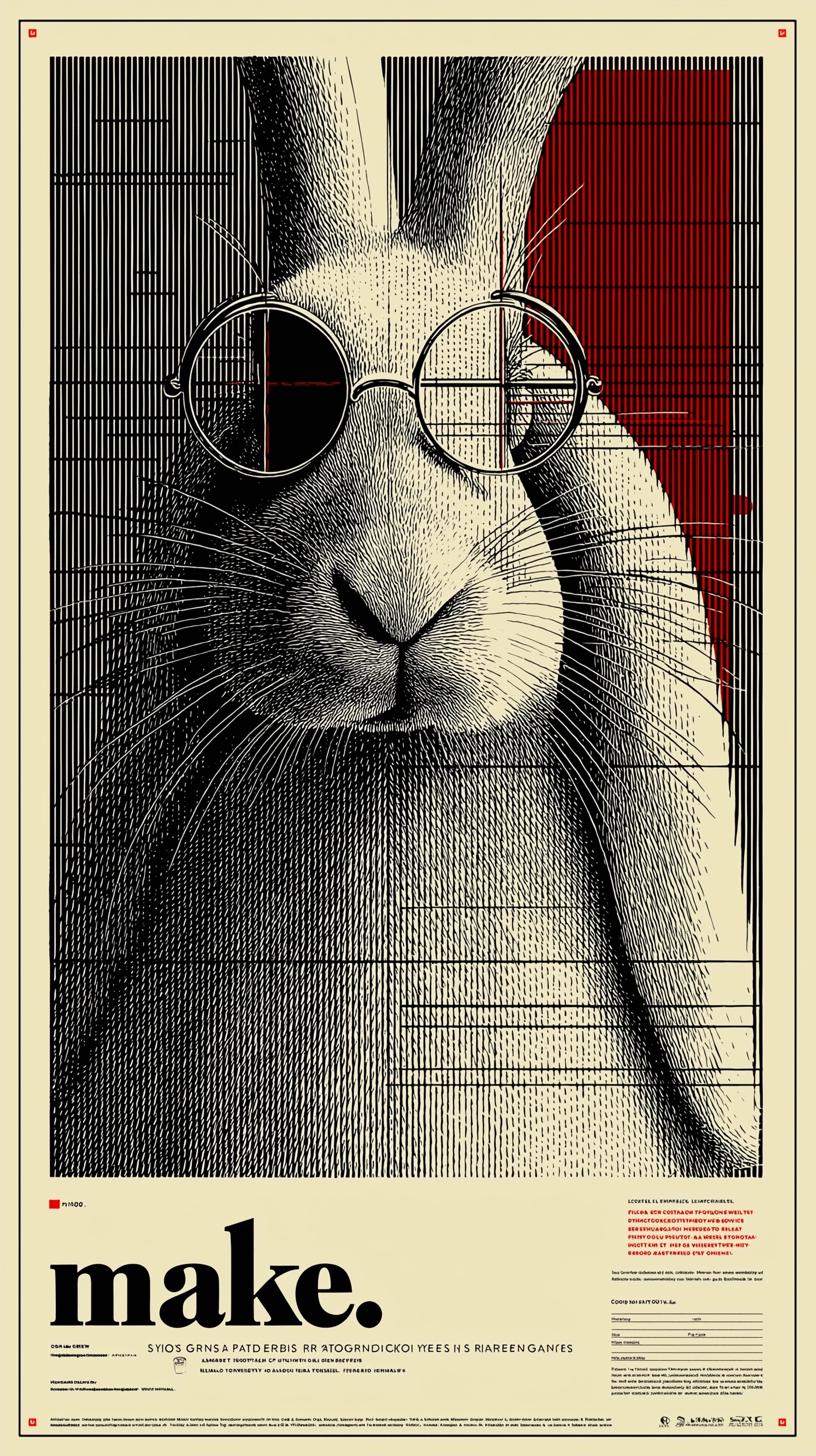 Chic Black & White Ad: Bauhaus Style for Rabbit Specs