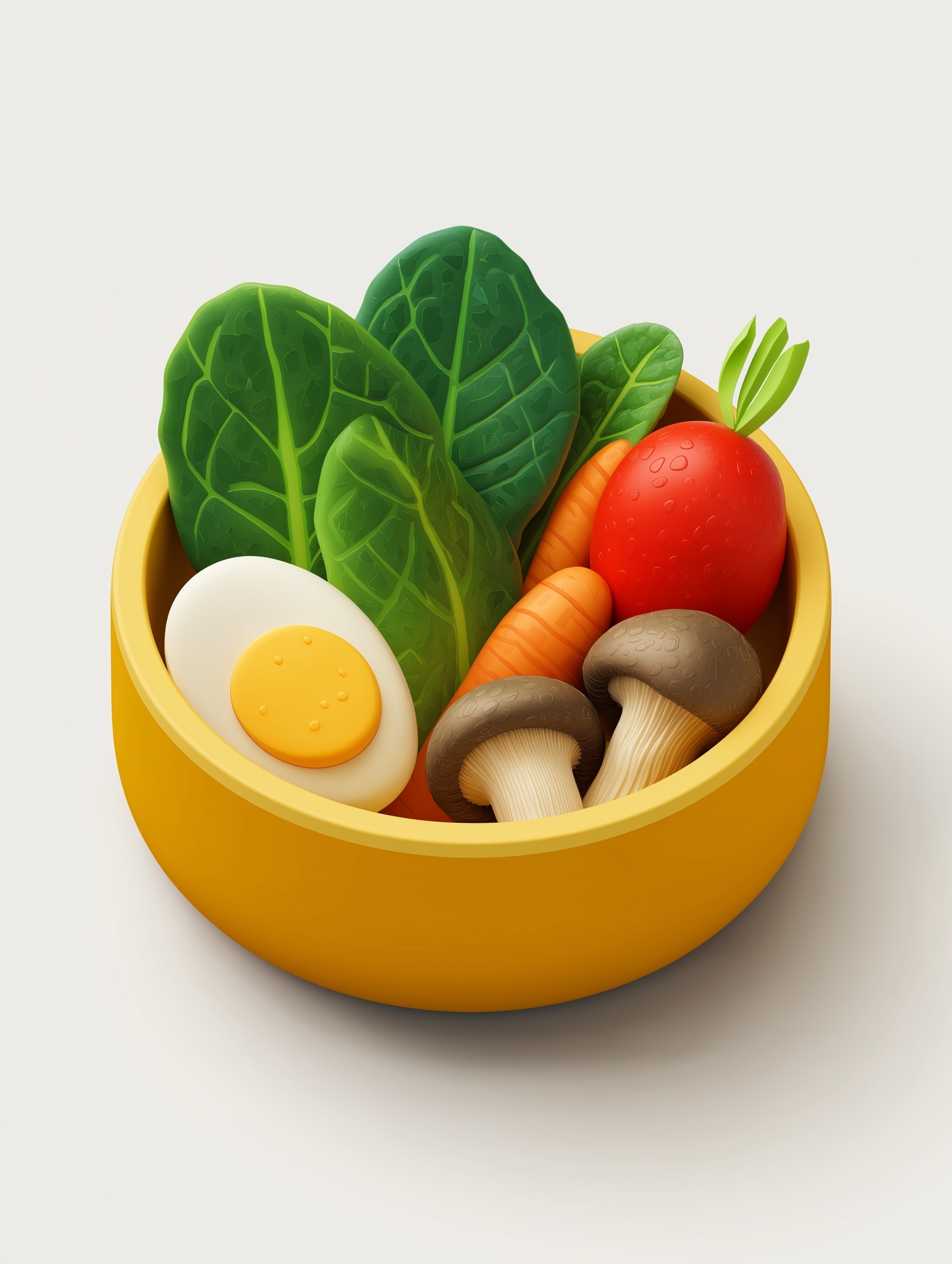 Vibrant 3D Food Icons in Isometric View