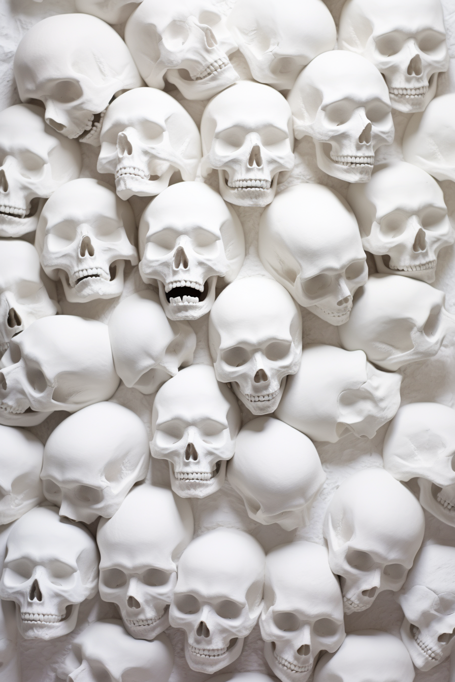 Neomorphism: Soft-focus Bas Relief Skull Sculpture