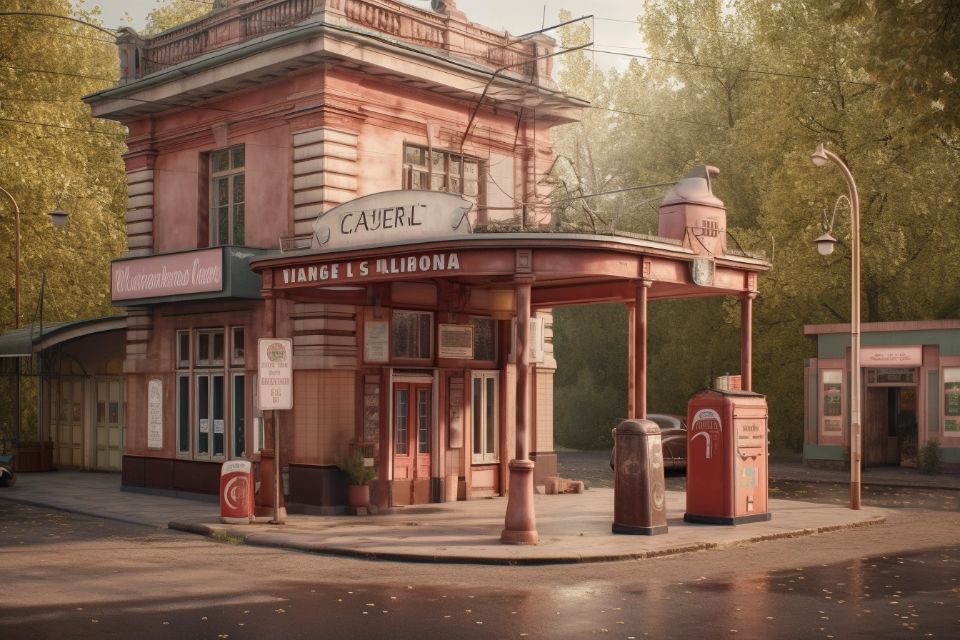 Fuel Up in Style: Gas Station meets Grand Budapest Hotel