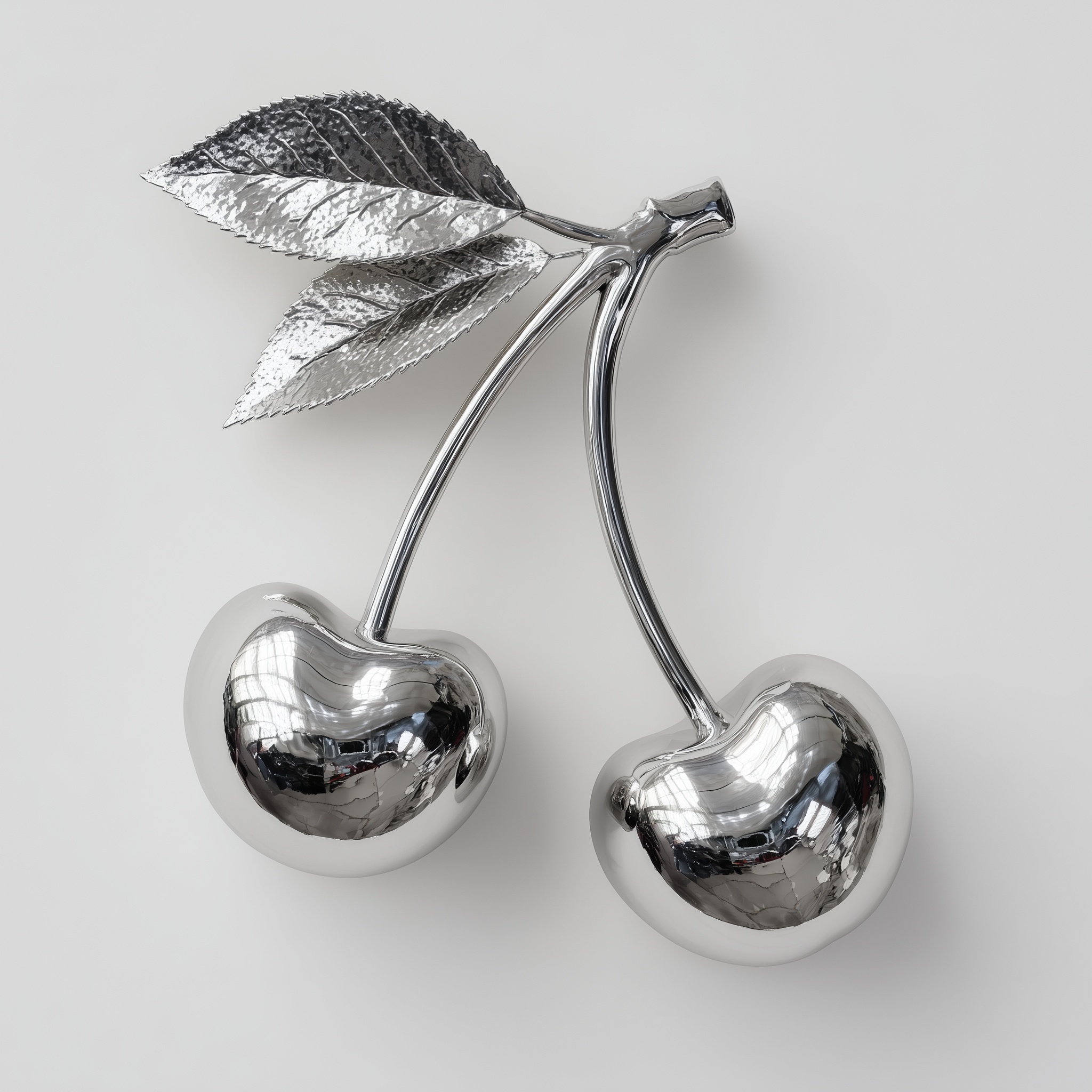 Sleek Chrome Cherries: A Touch of Modern Luxury