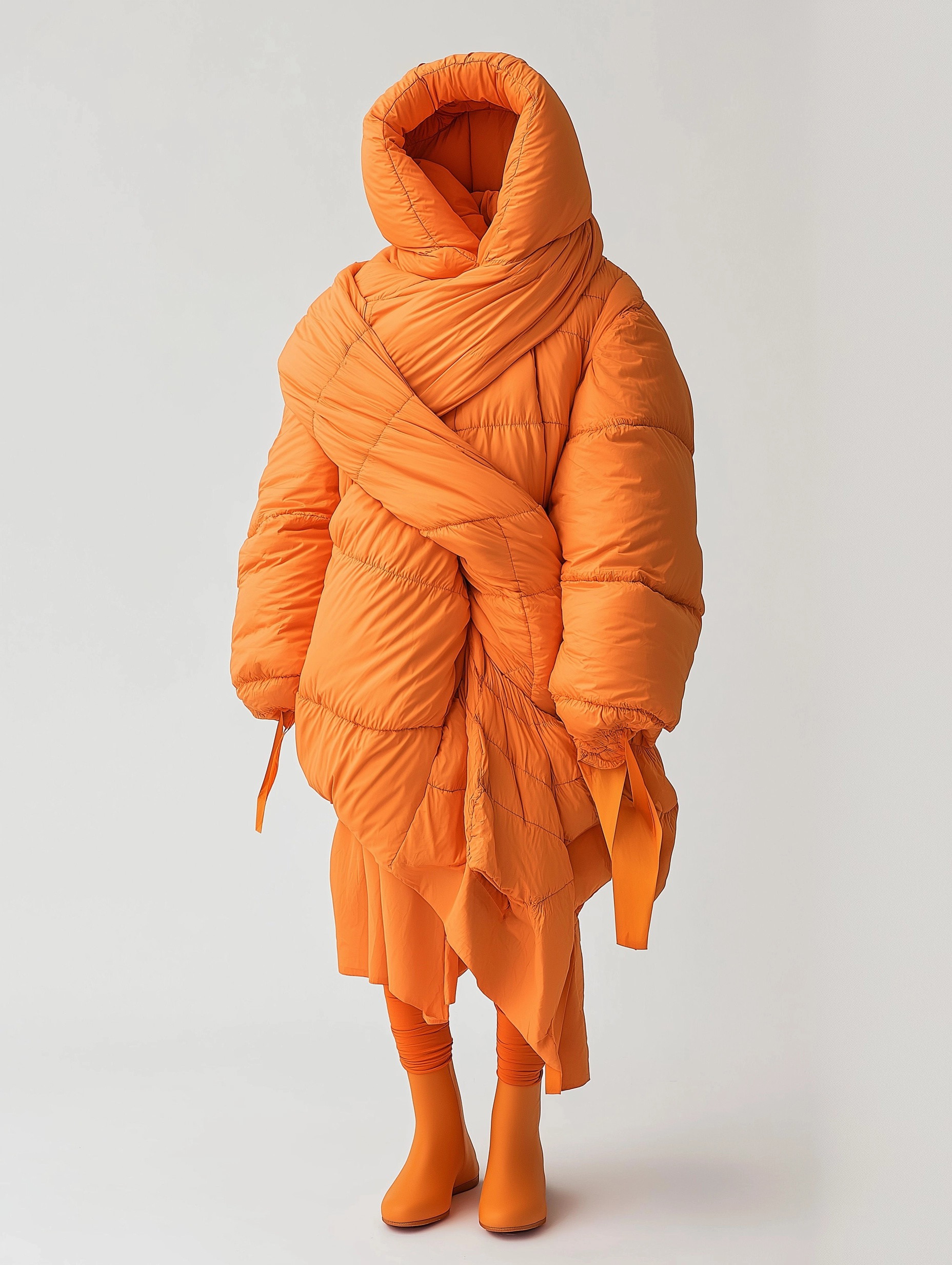 Futuristic Orange Puff Jacket: Stand Out in Style