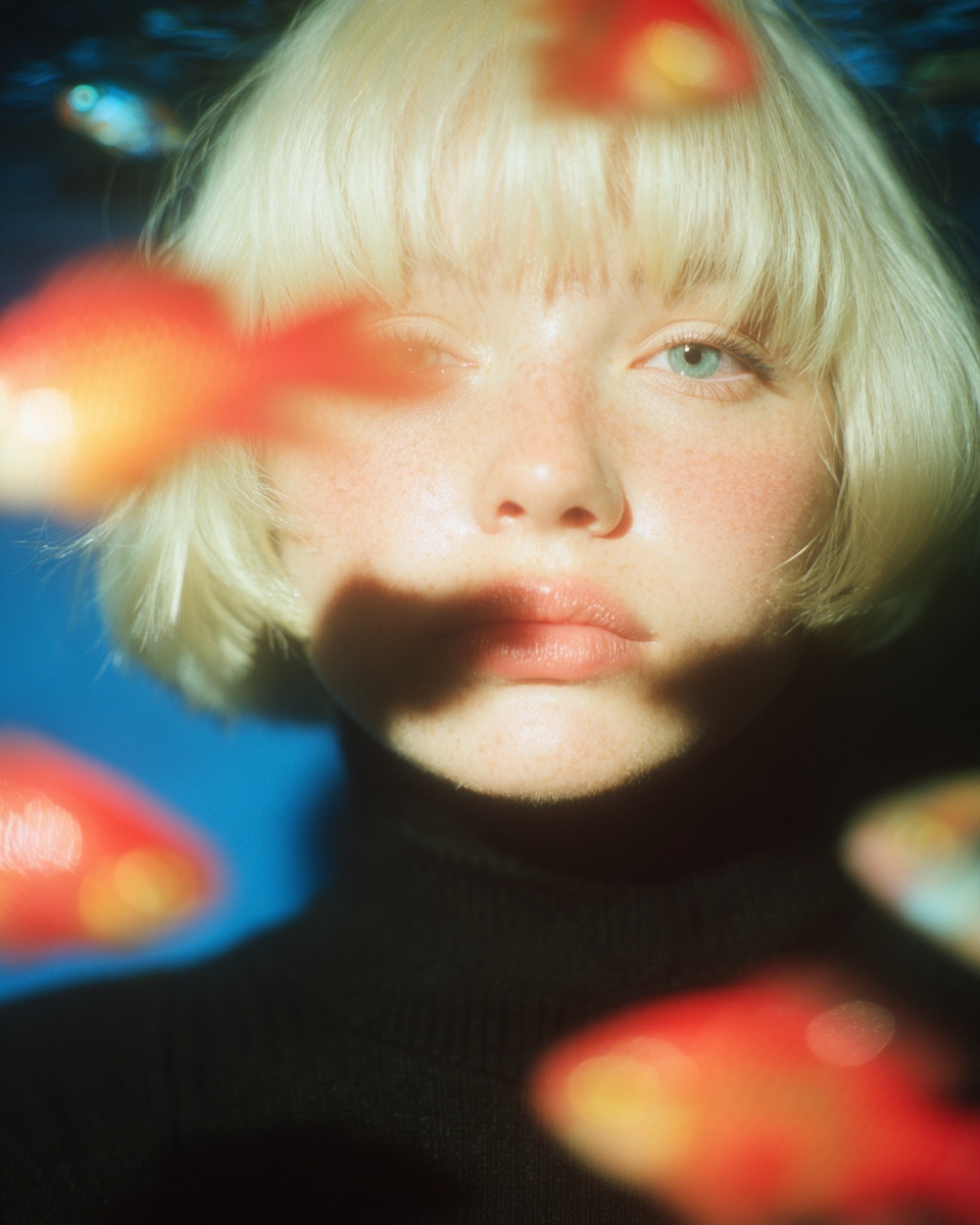Stunning Blonde Bob Underwater Cinematic Experience