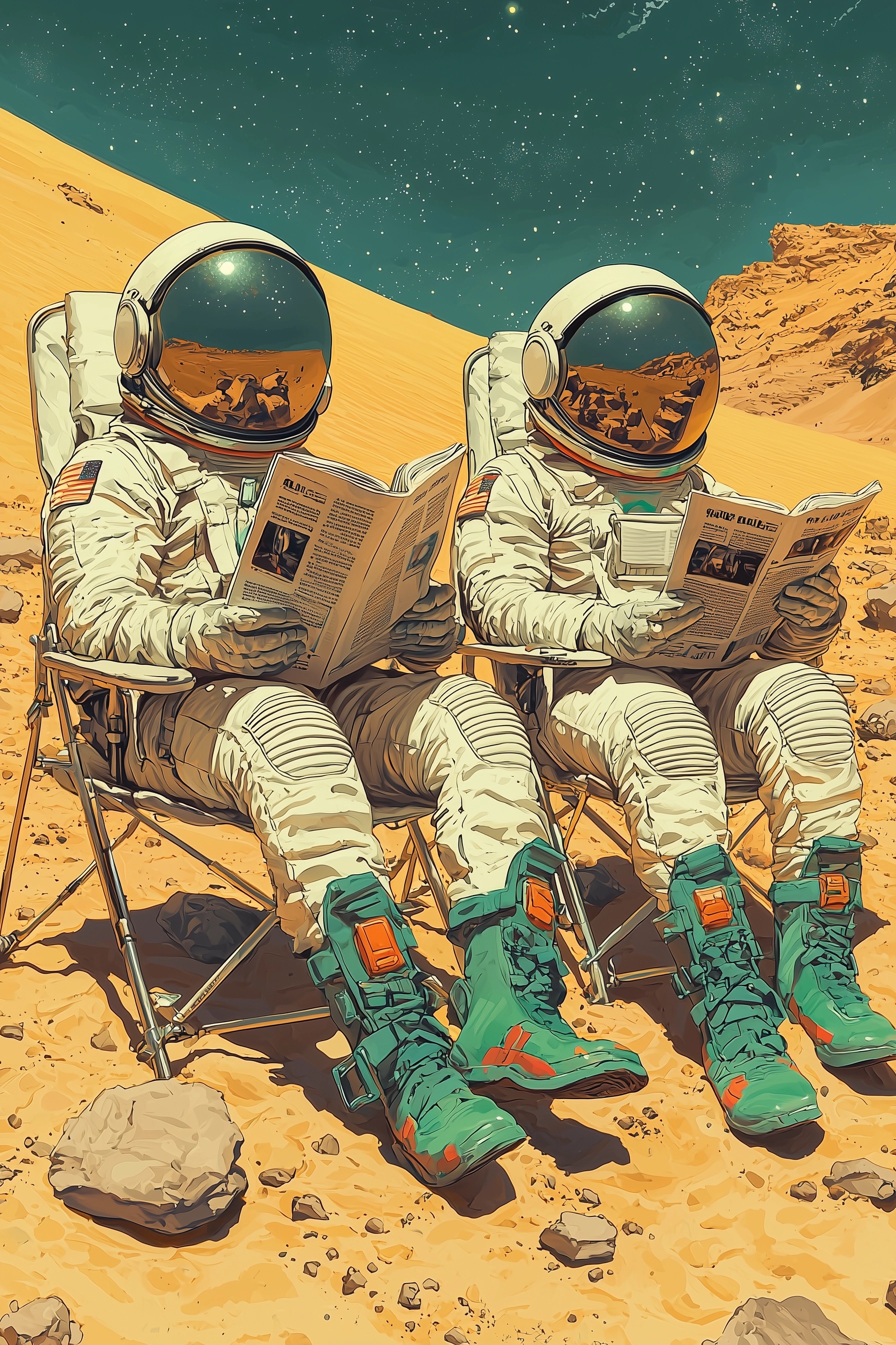 Space Relaxation: Astronauts on an Alien Planet