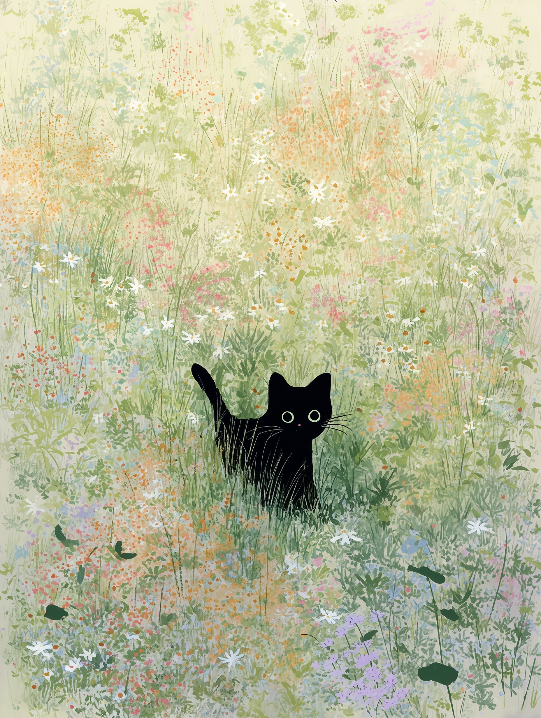 Charming Minimalist Cat Illustration