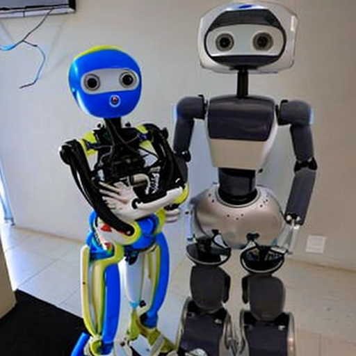 Two robots have their first child