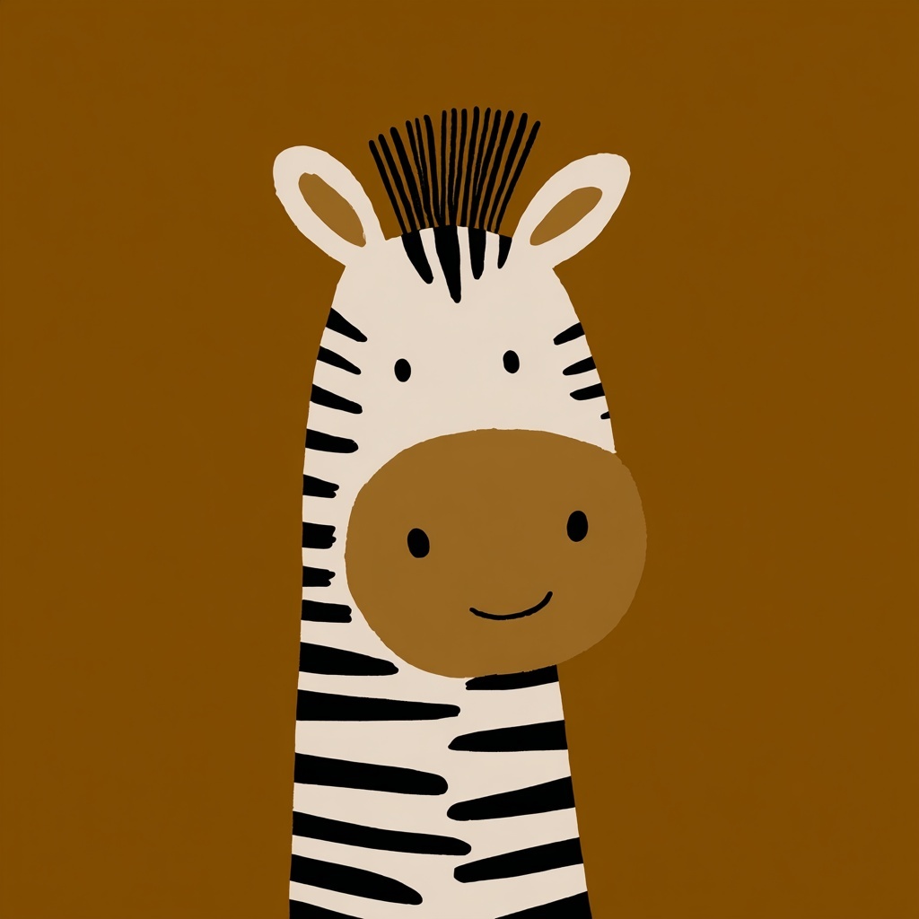 Minimalist Zebra Art for Kids' Spaces