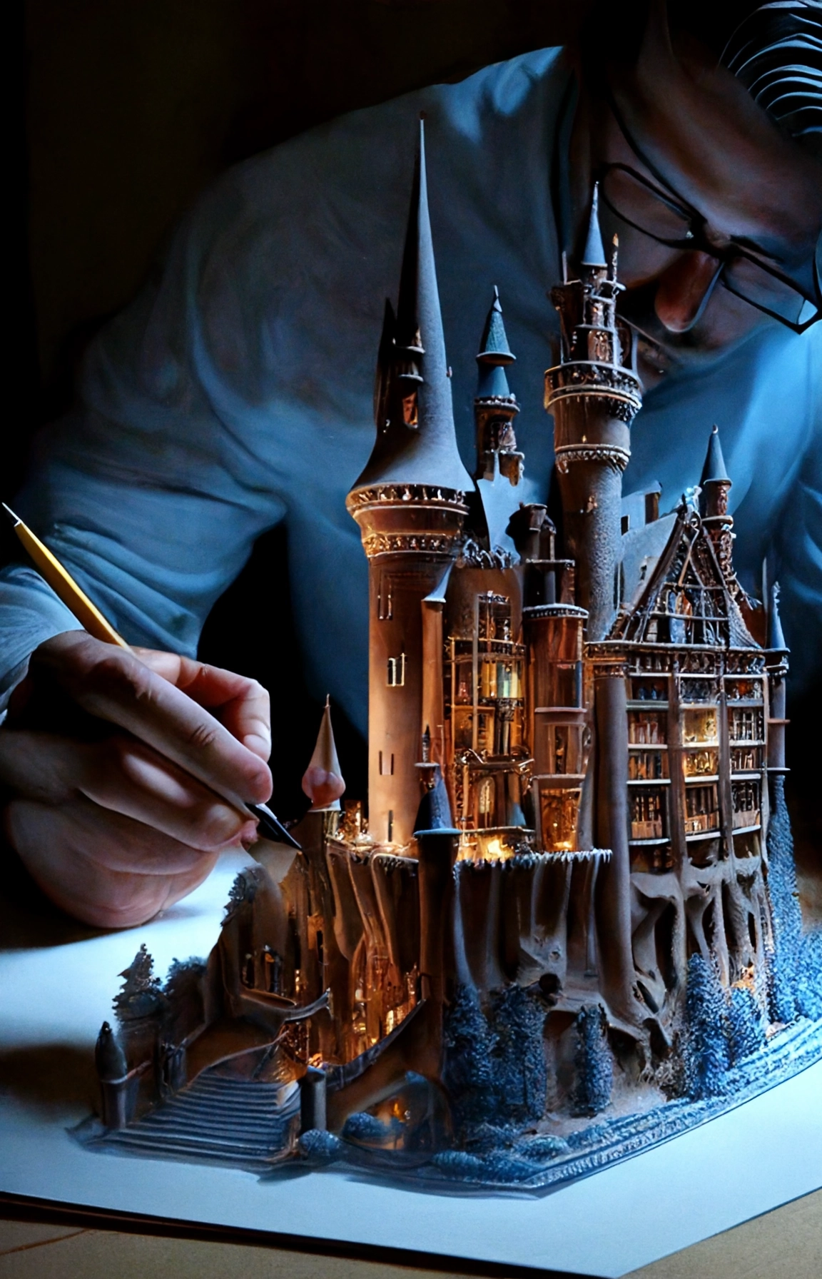 Magical Pen brings Castle to Life - Hyper-detailed Artwork with Rich Colors