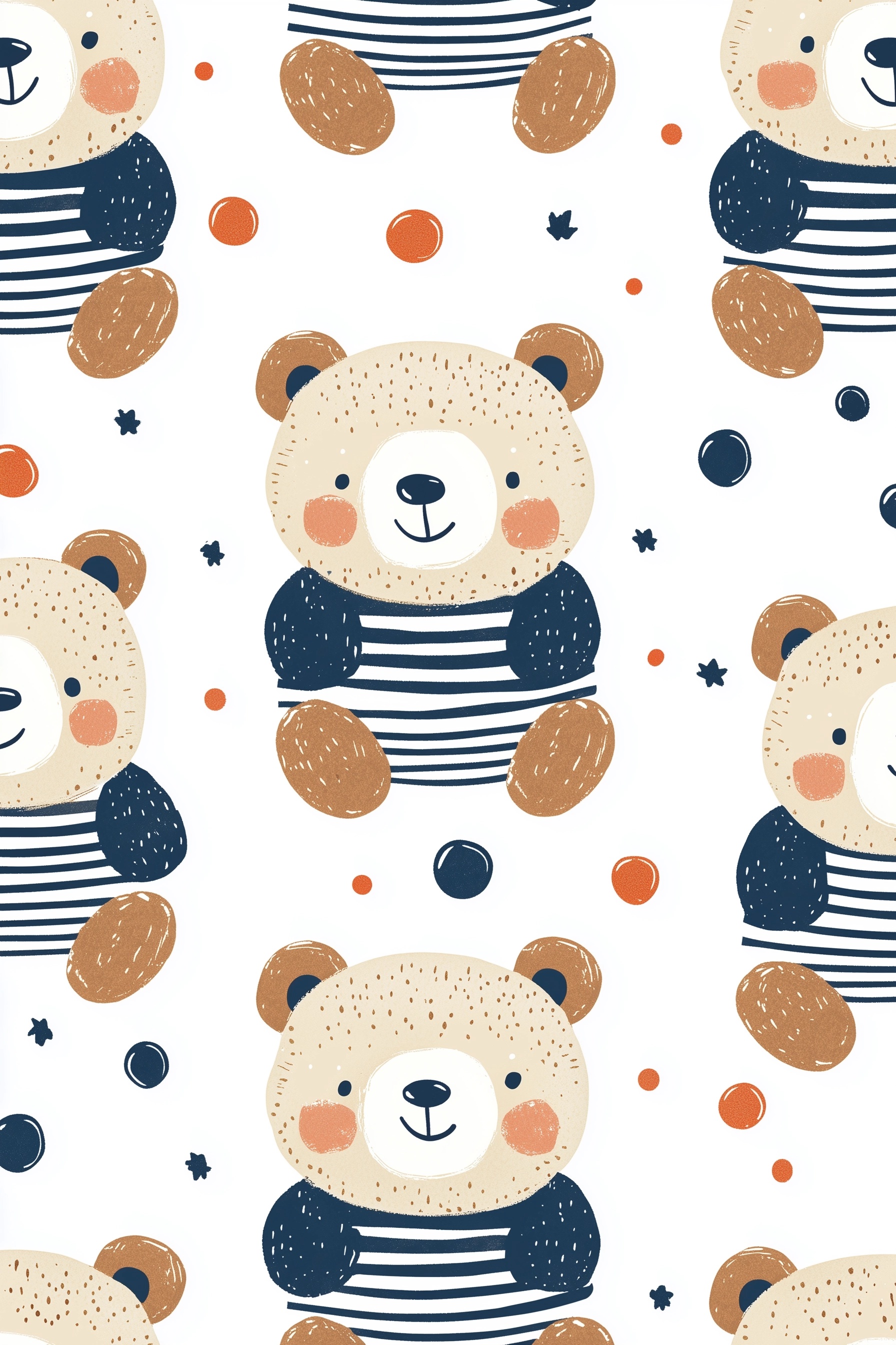 Playful Teddy Bears: Cartoon Patterns in Bold Designs