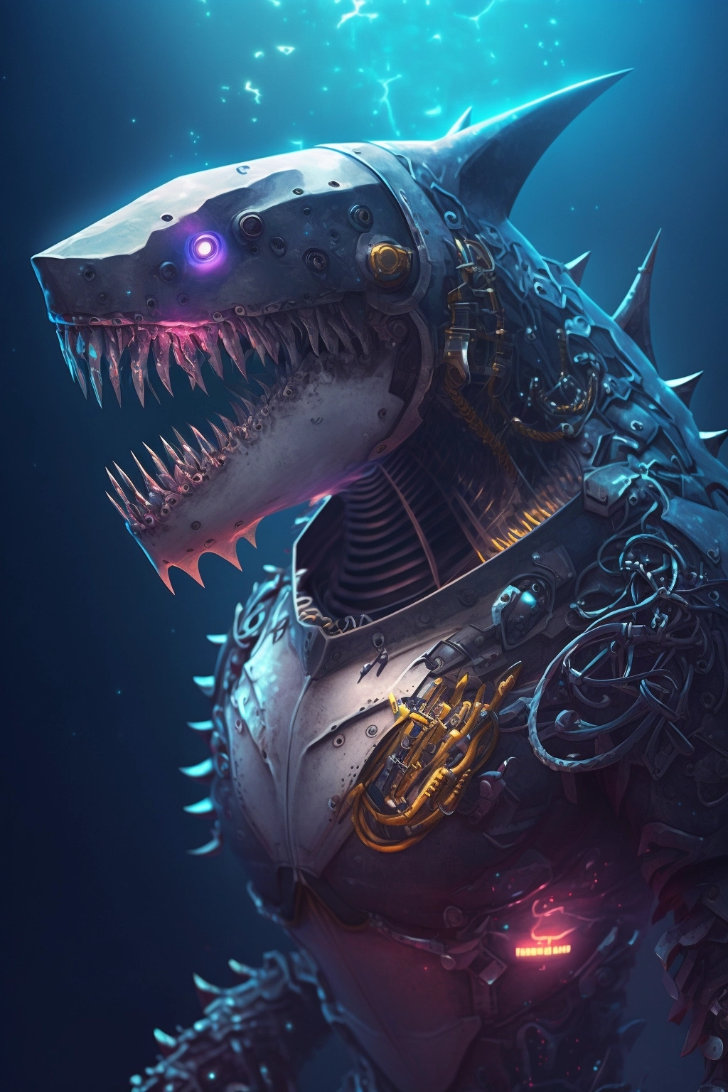 Sharkborg: A Creative 8K Creature with High Details