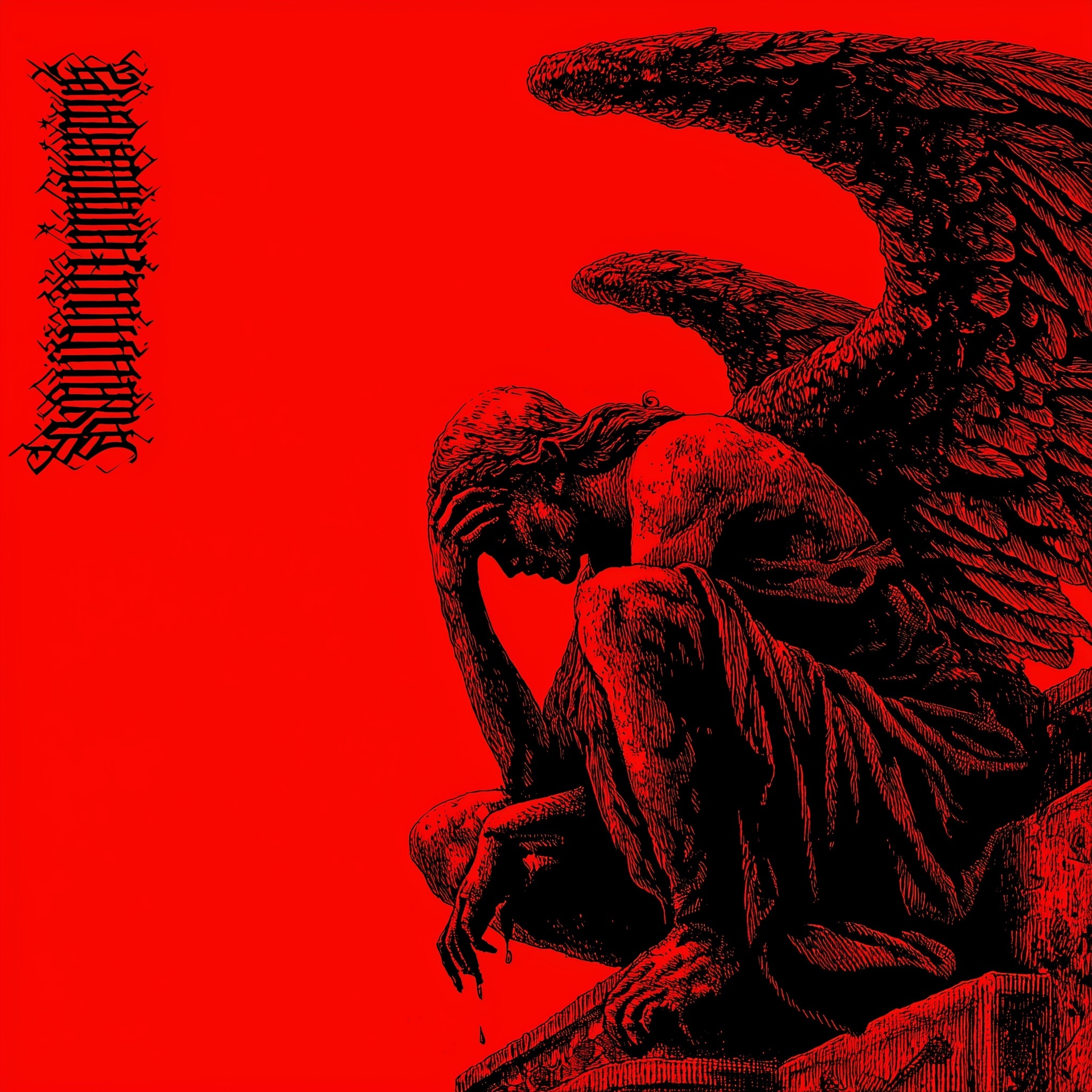 Chilling Album Cover: Angel of Death in Felt Style