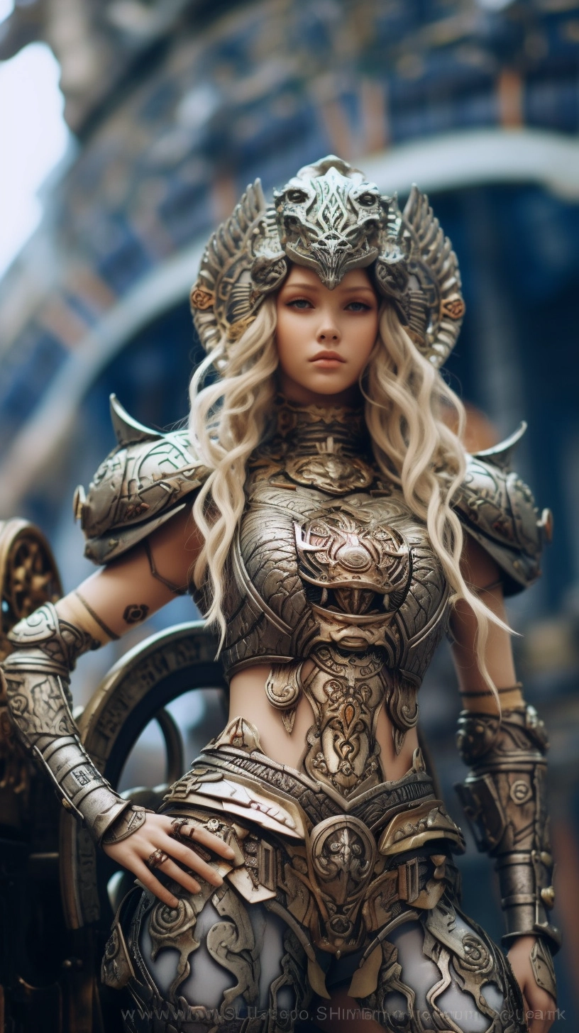 Ominous Gyaru Armor: Detailed Design & Realistic Anamorphic Art