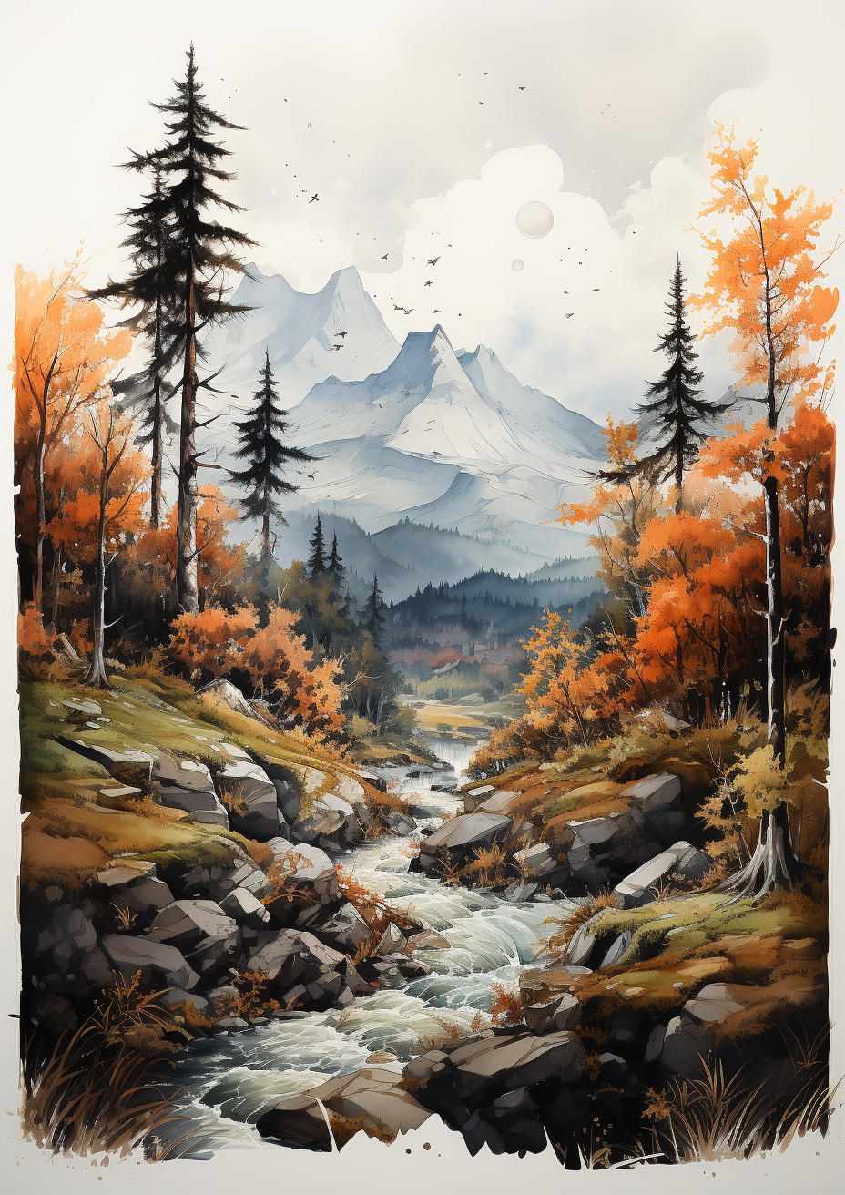 Mountainous Bible Verses: Tranquil Watercolor Art