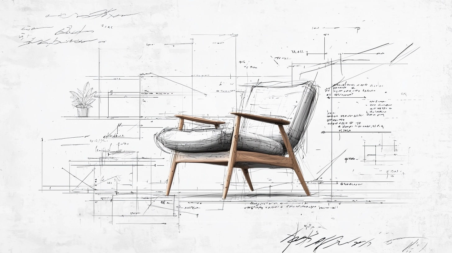 Modern Minimalist Interior: Architectural Sketch