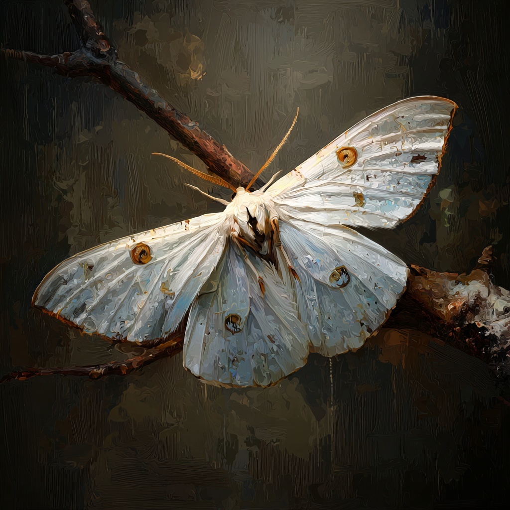 Stunning White Witch Moth Artwork in Realistic Style