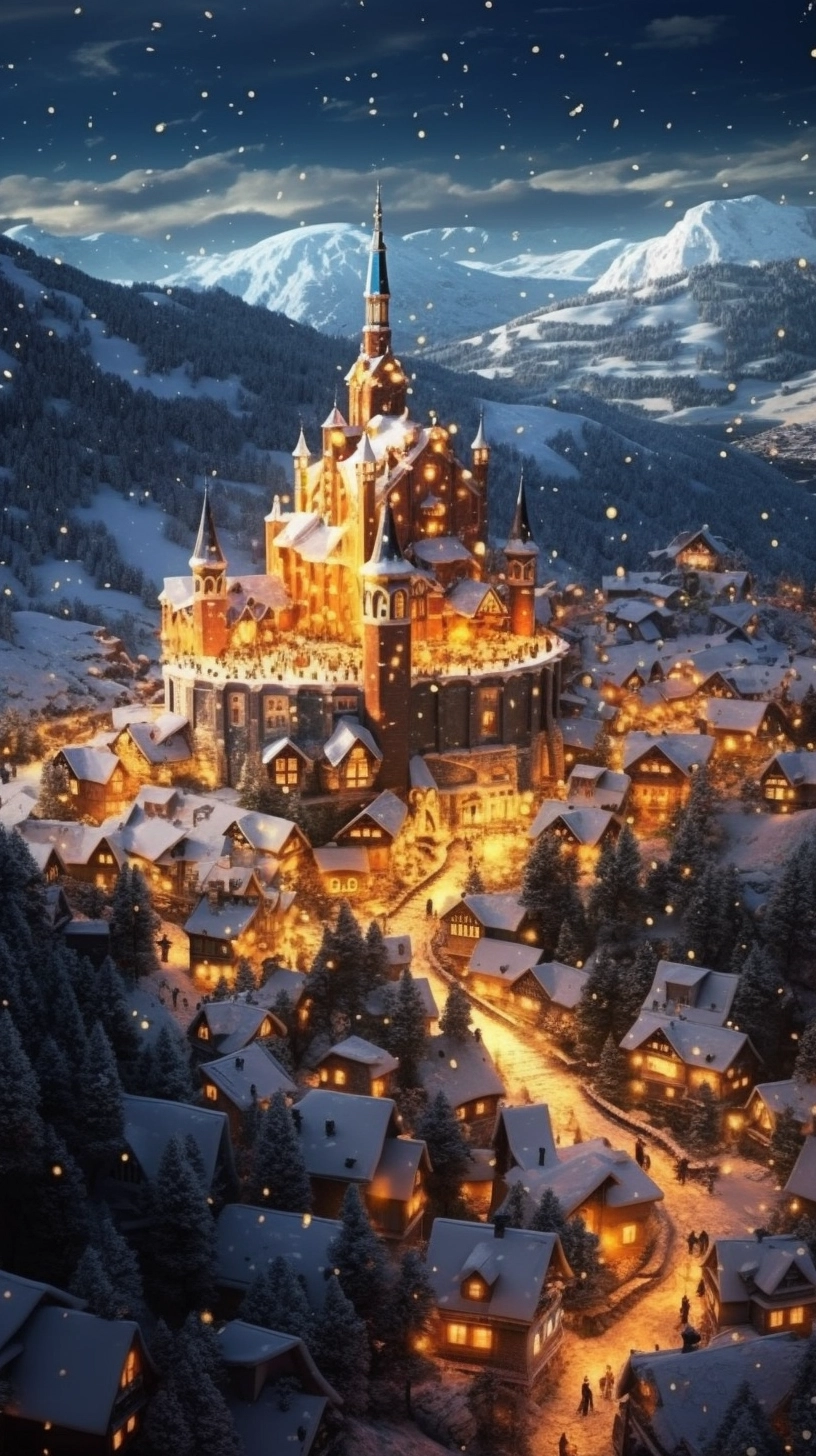 Winter Wonderland: Majestic Medieval Village