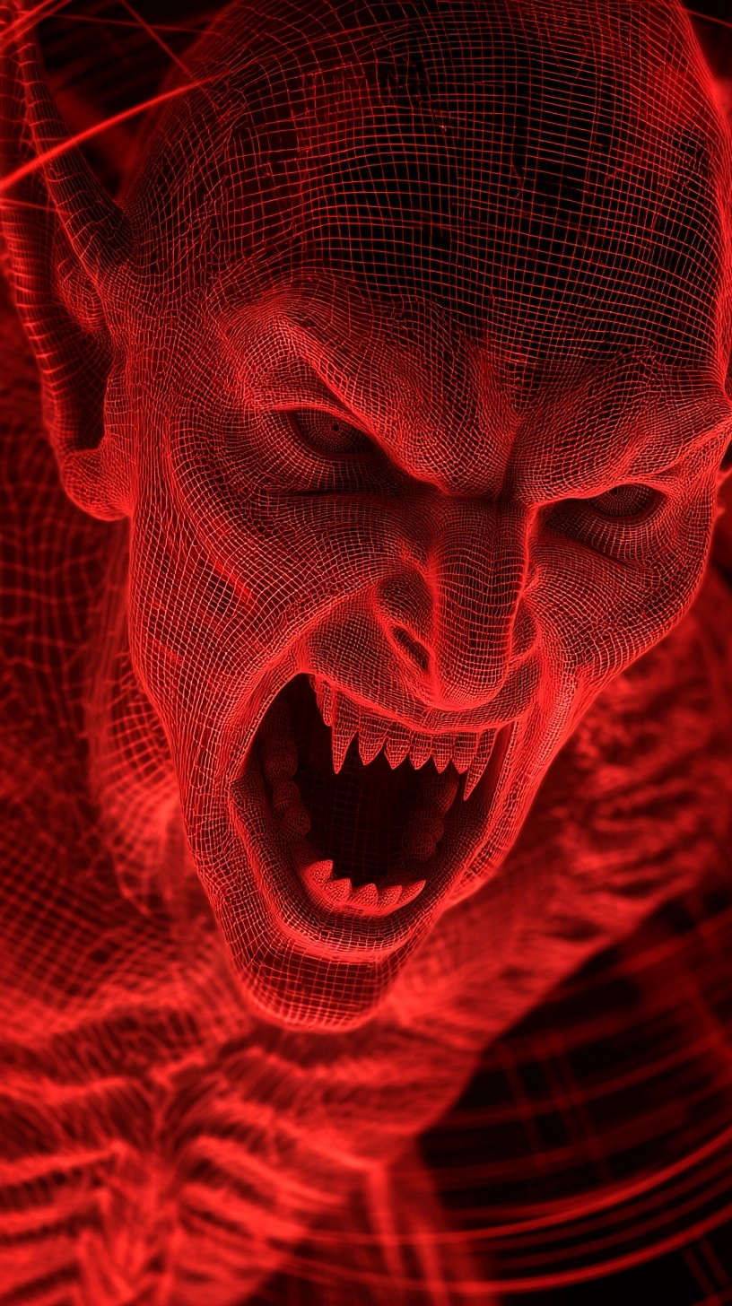 Trapped Evil: Demonic Vampire in Red Light CGI