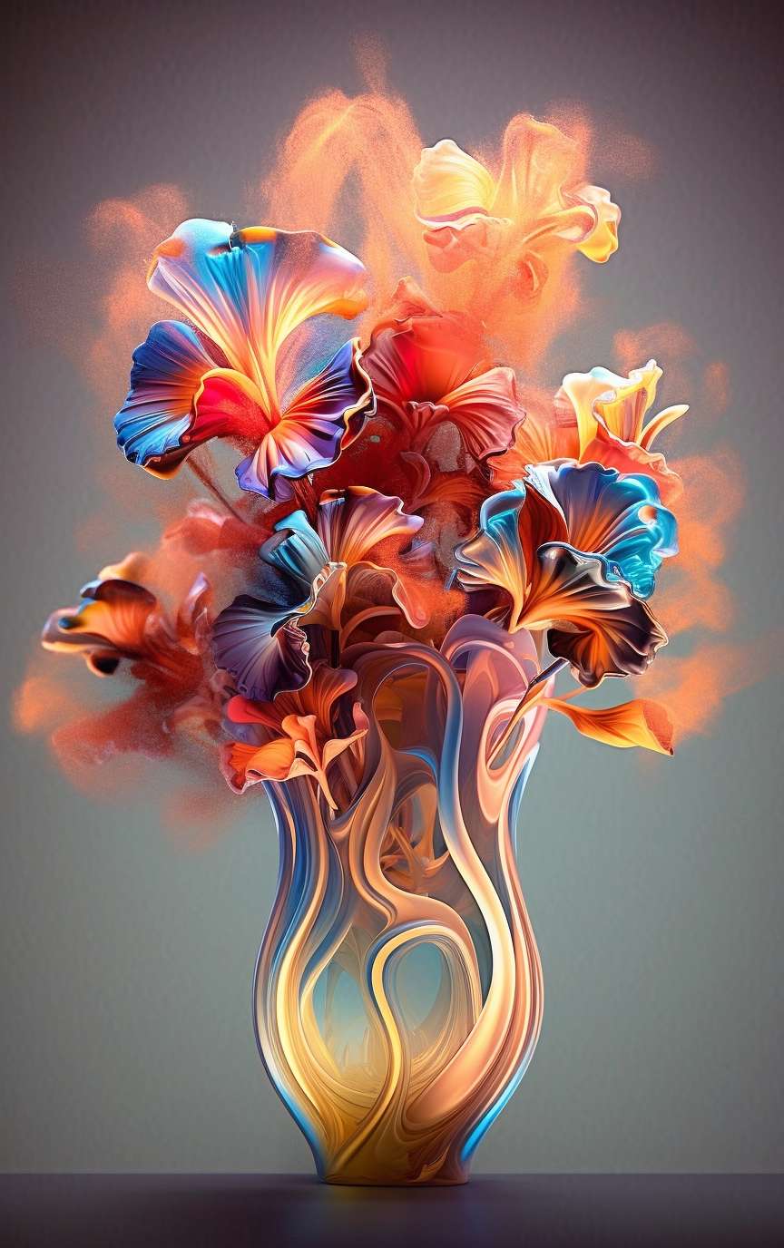 Fractal Flower Vase: Unique & Abstract