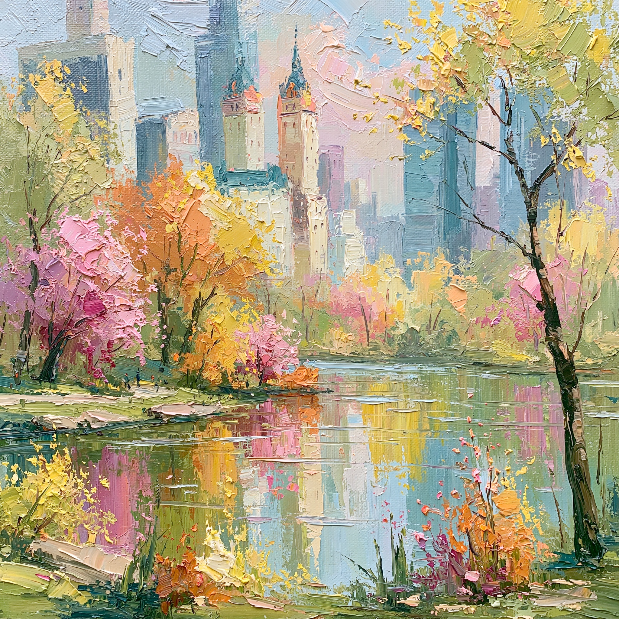 Impression of Central Park: Captivating Oil Painting