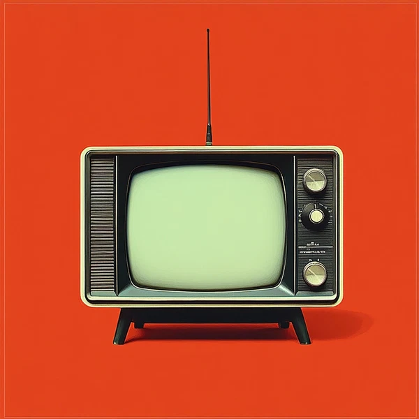 Retro TV Logo: Sleek Space for Your Message