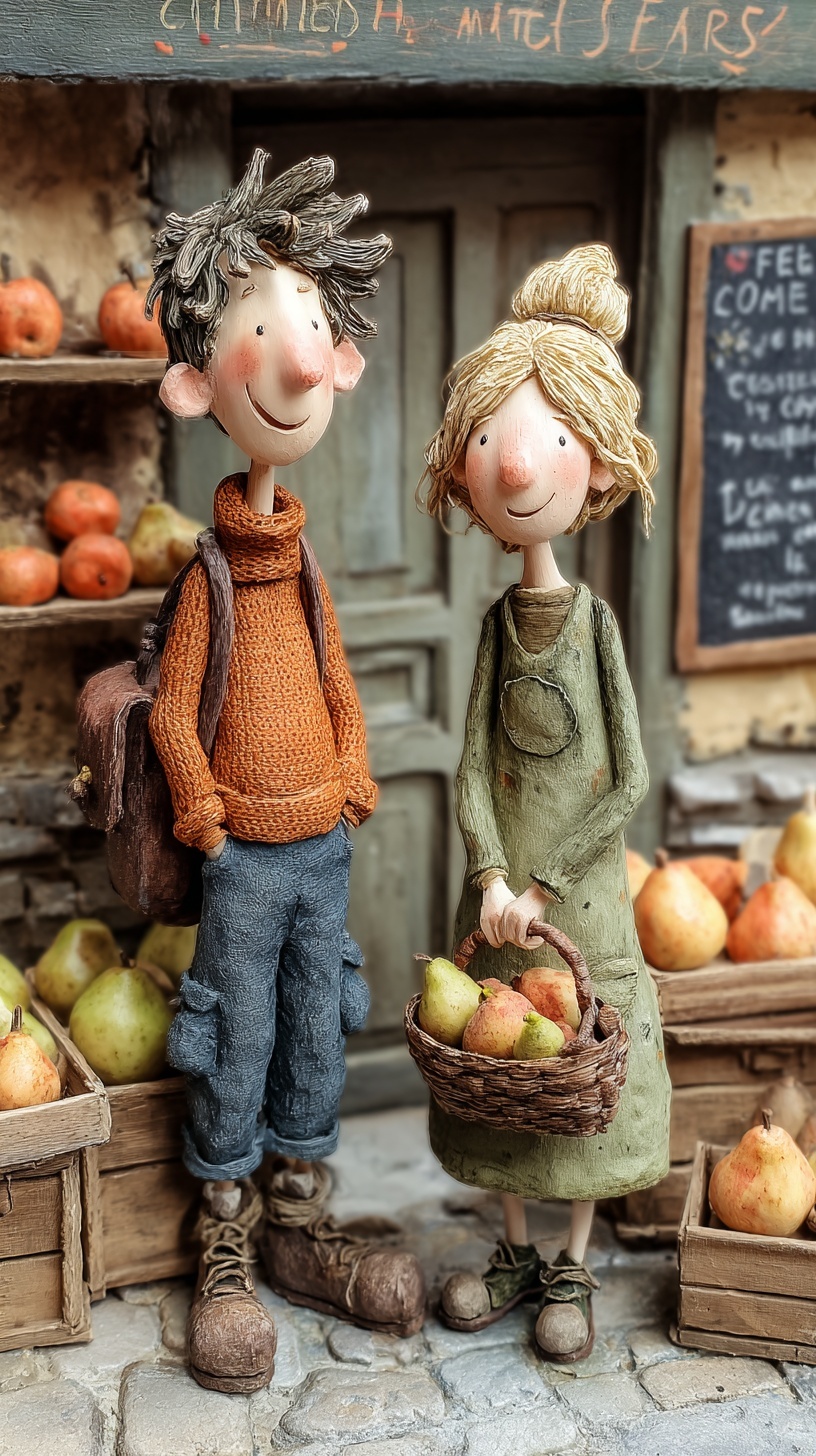 Charming Miniature Art: Village Market Delight