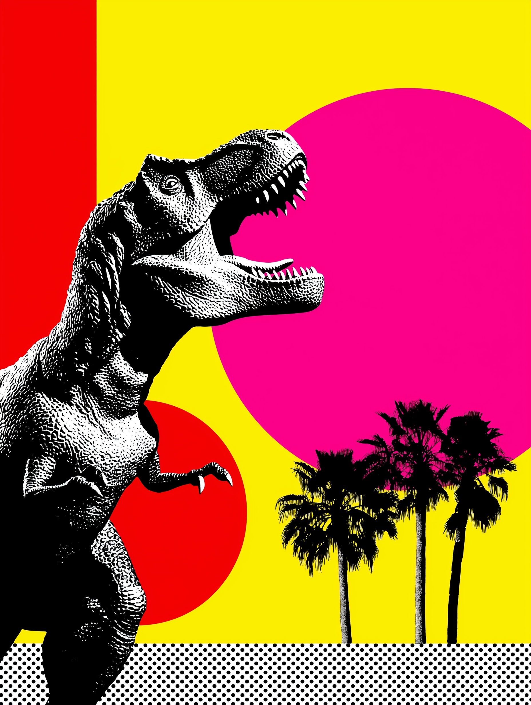 Roaring T-Rex: Psychedelic Card Game Art
