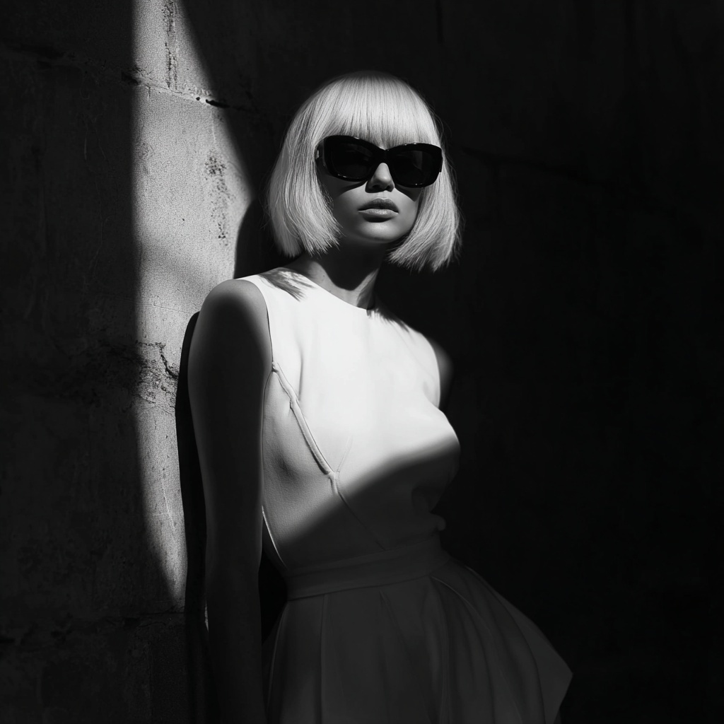 Sia in Chic Cocktail Dress with Sunglasses