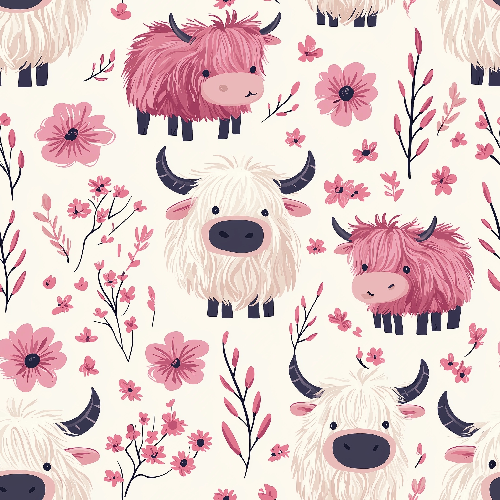 Adorable Shaggy Highland Cows for Nursery Decor