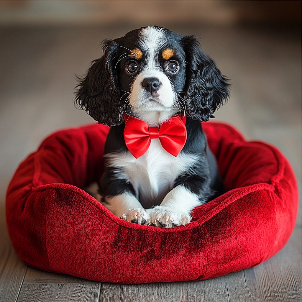 Charming Black & White Cavalier Puppy for Sale