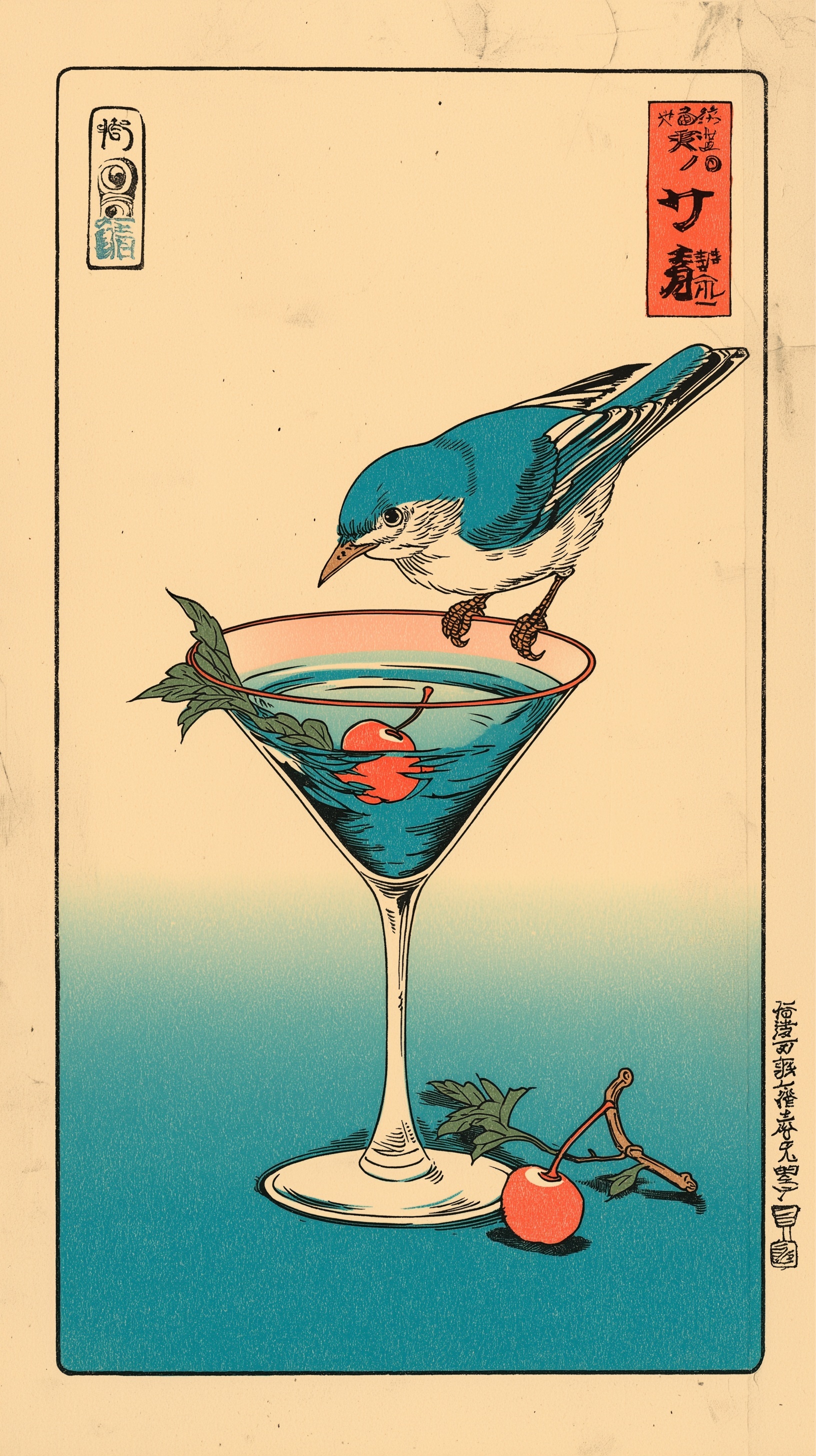 Bird's Eye Martini: Cherry Drop Artistry
