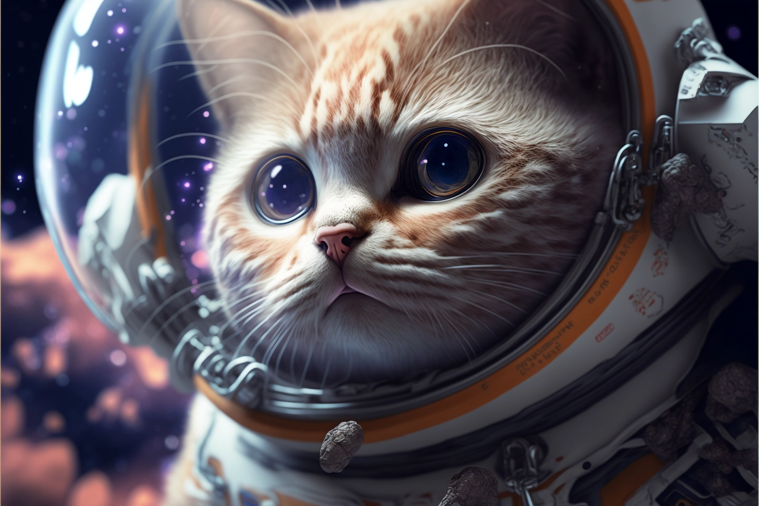 Cute Cat in Space Suit - Detailed 3D Render