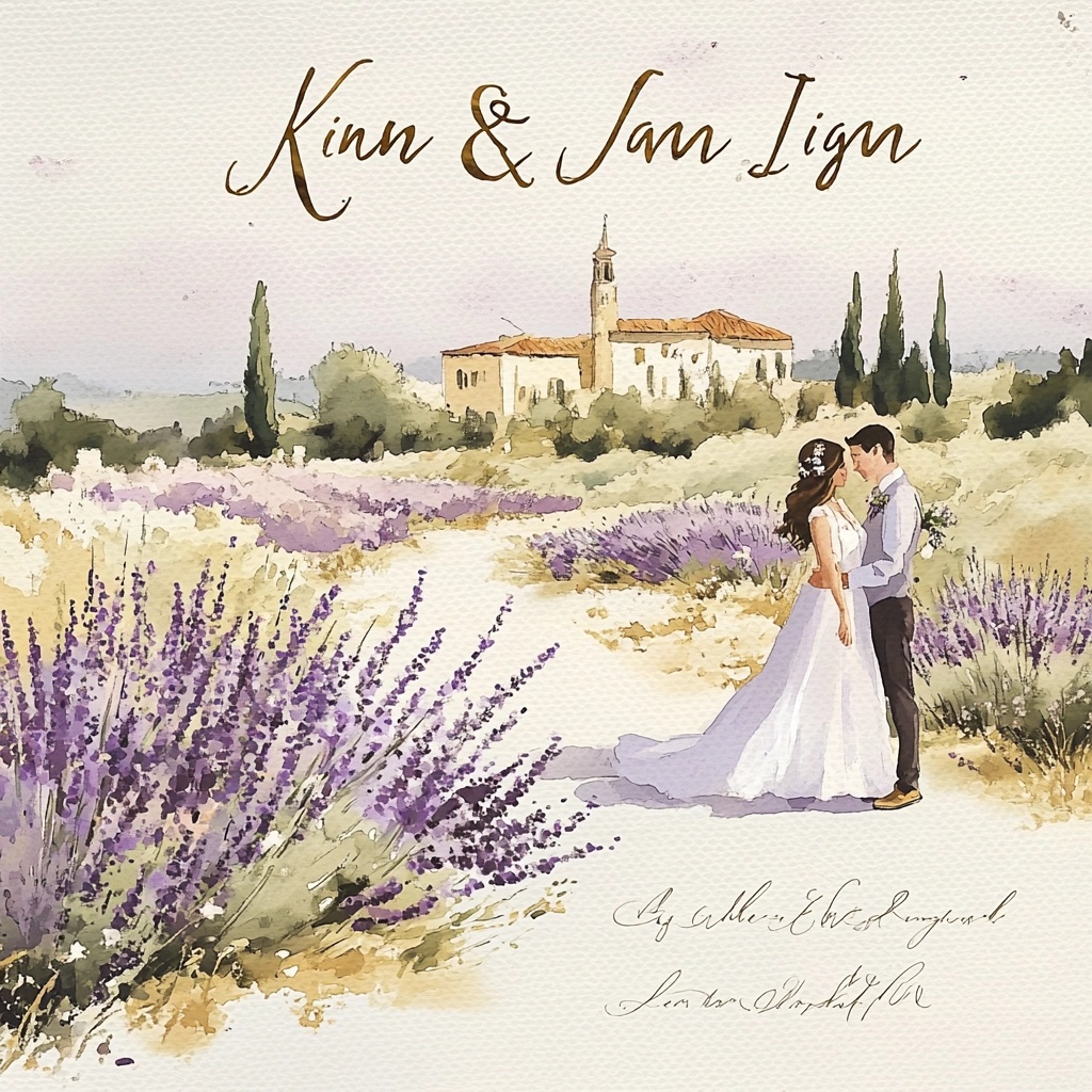 Charming Summer Wedding Invitations in Provence Style