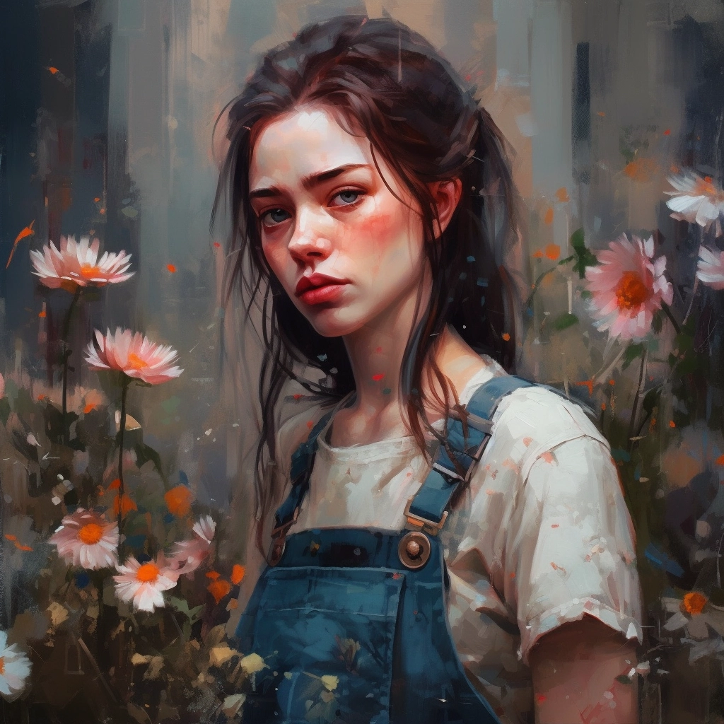 Painter's Gritty Realism: Expertly Detailed Analog Flowers