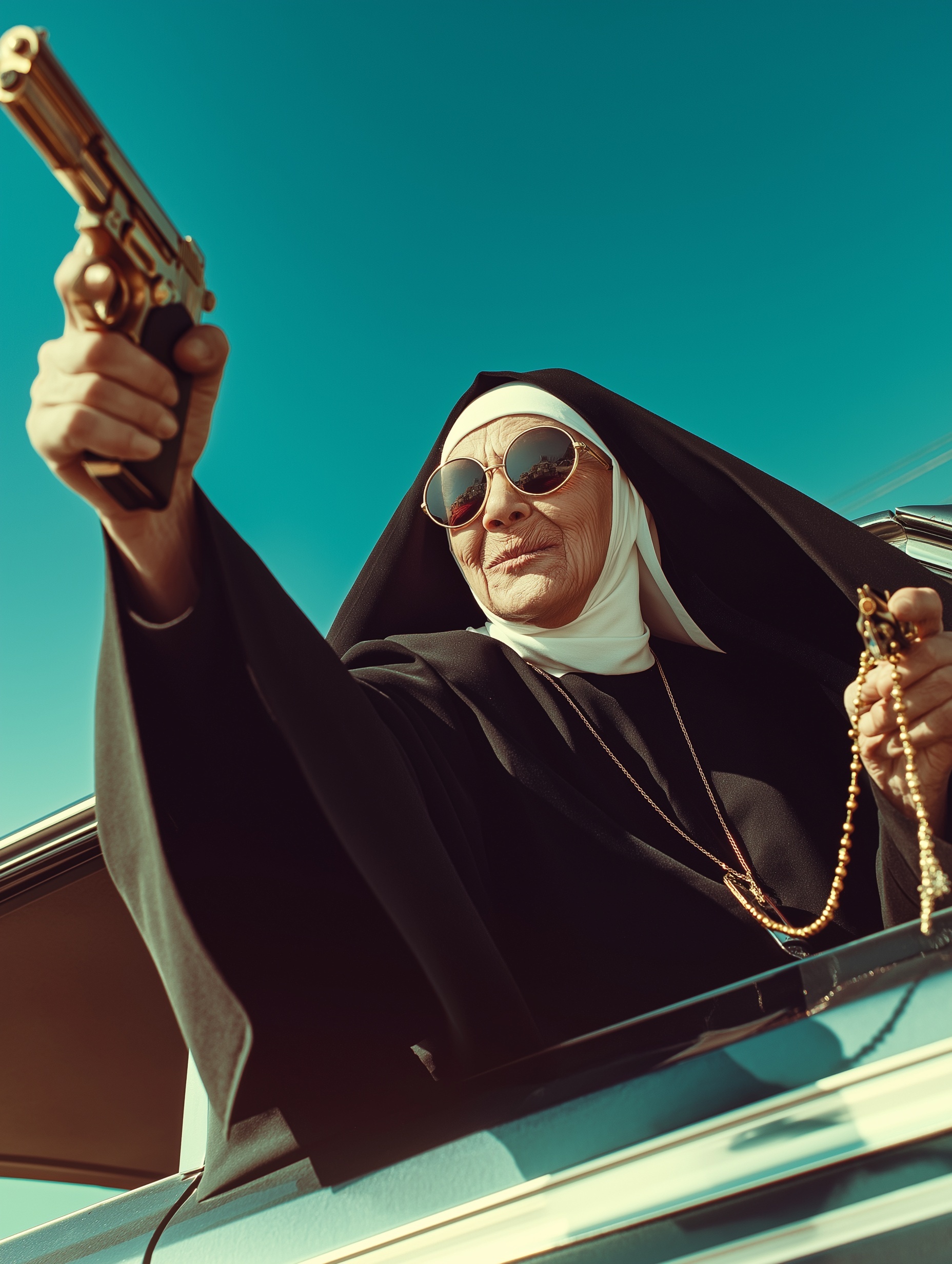 Defiant Nun: A Bold Retro Rap-Inspired Visual