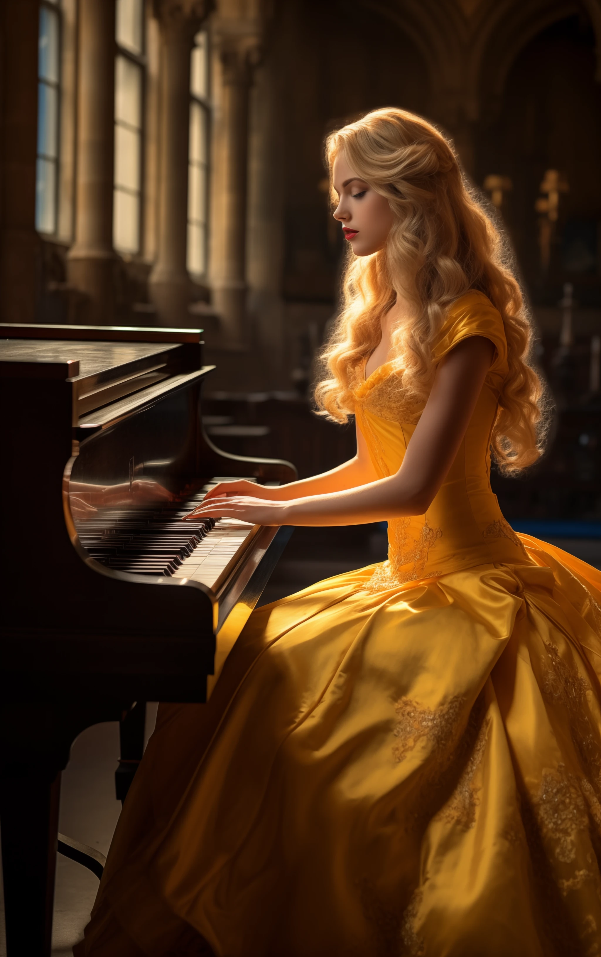 Enchanting Musical Talents of a Young Fantasy Woman