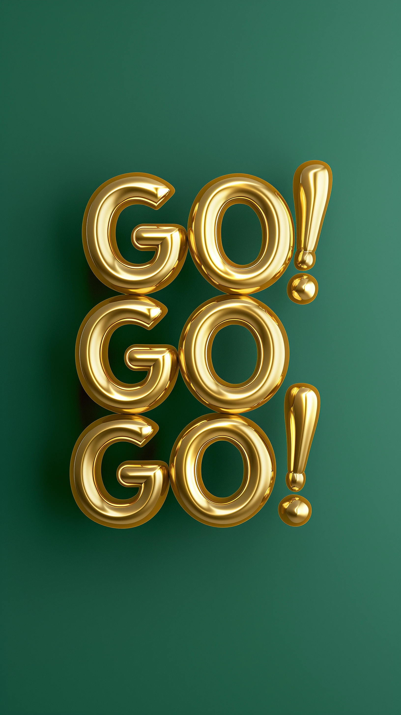 Get Moving with Golden 3D Letters on Green Poster