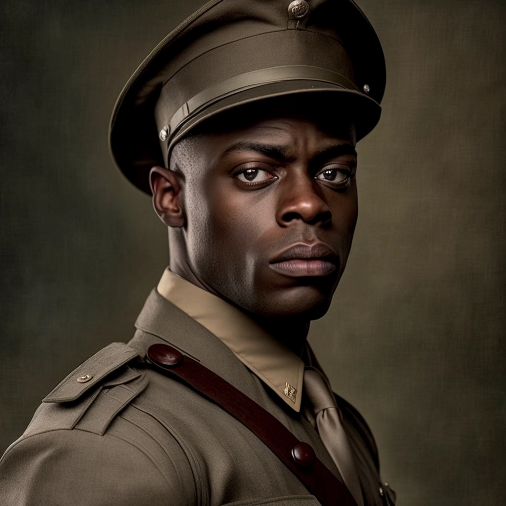 1930s Soldier Portrait: Perfect Black Man