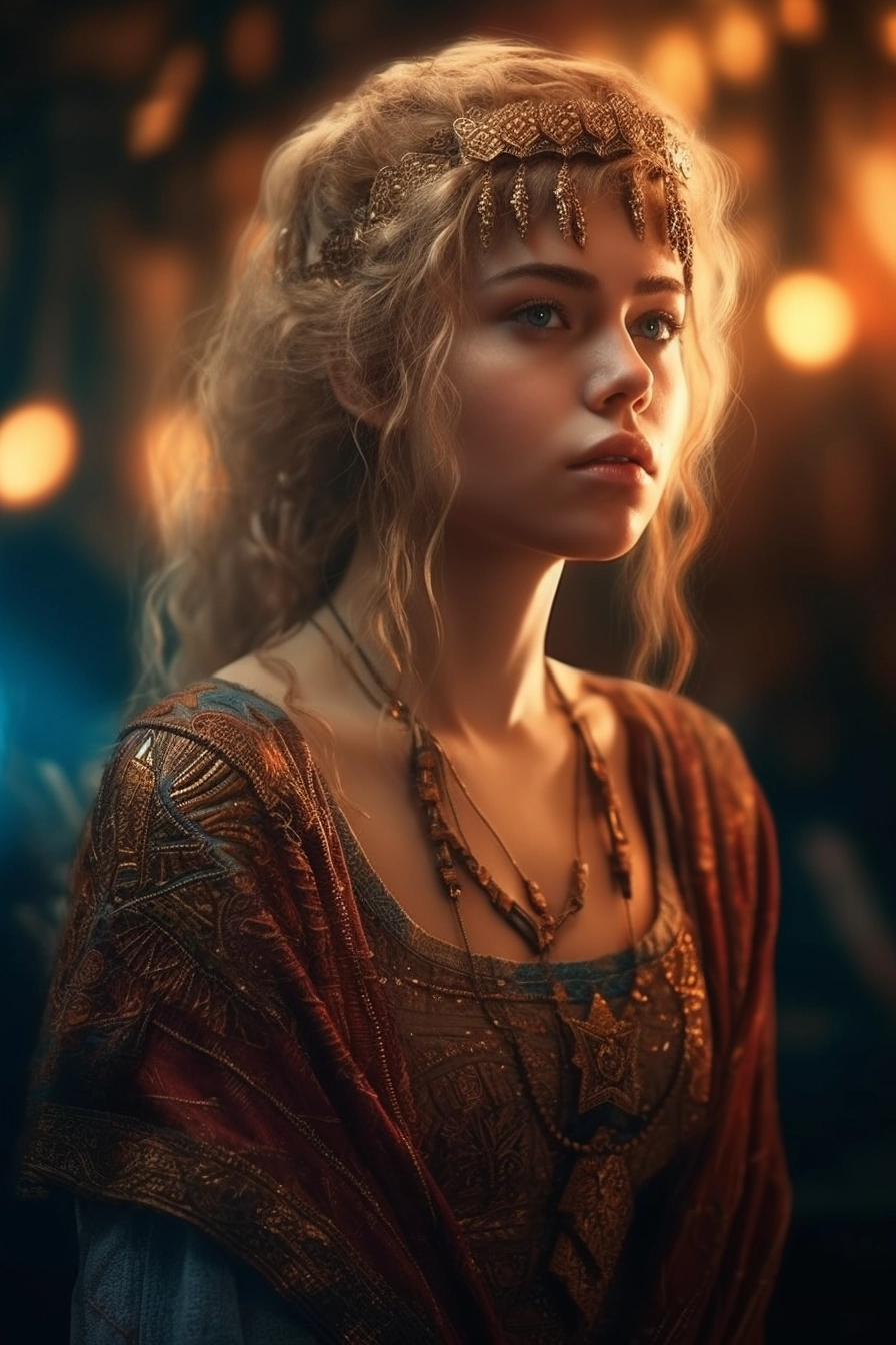 Golden Goddess: Epic Fantasy Character in Stunning 8K Rendering