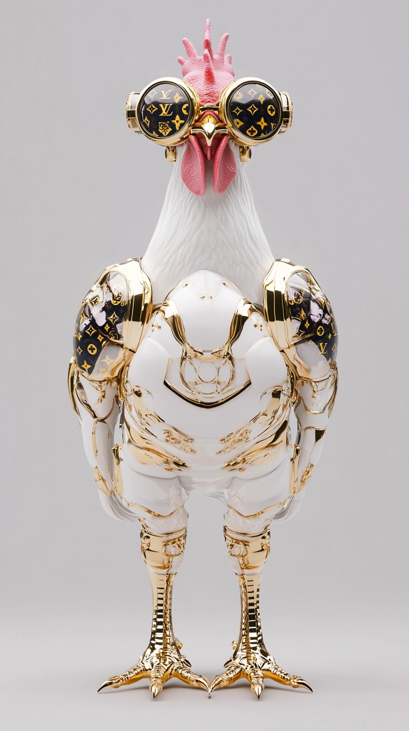 Luxury Walking Robot Rooster with High-End Fashion