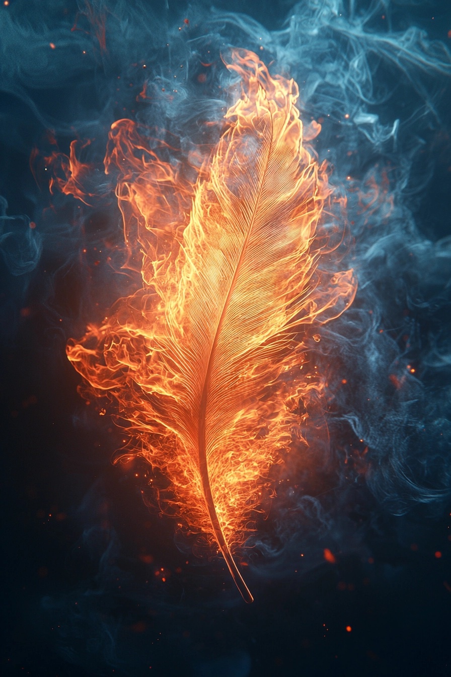 Jungle Tribal Spirit Art: Feathers and Fire