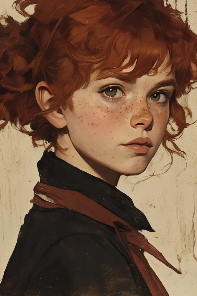 Stylish Anime Portrait: Young Woman in Vivid Colors