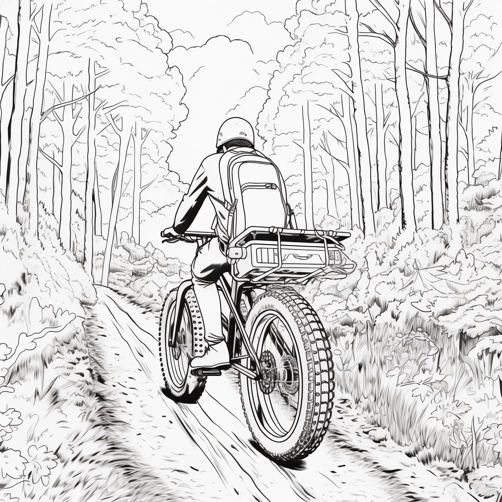 Elevate Your Ride: E-Bikes & Trailers in Stunning Coloring Book Style!
