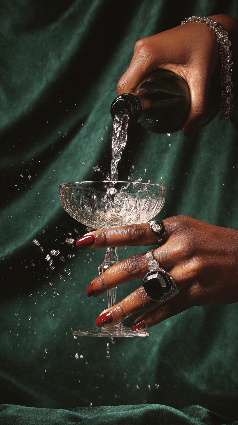 Elegant Champagne Moments: Luxe Crystal & Velvet