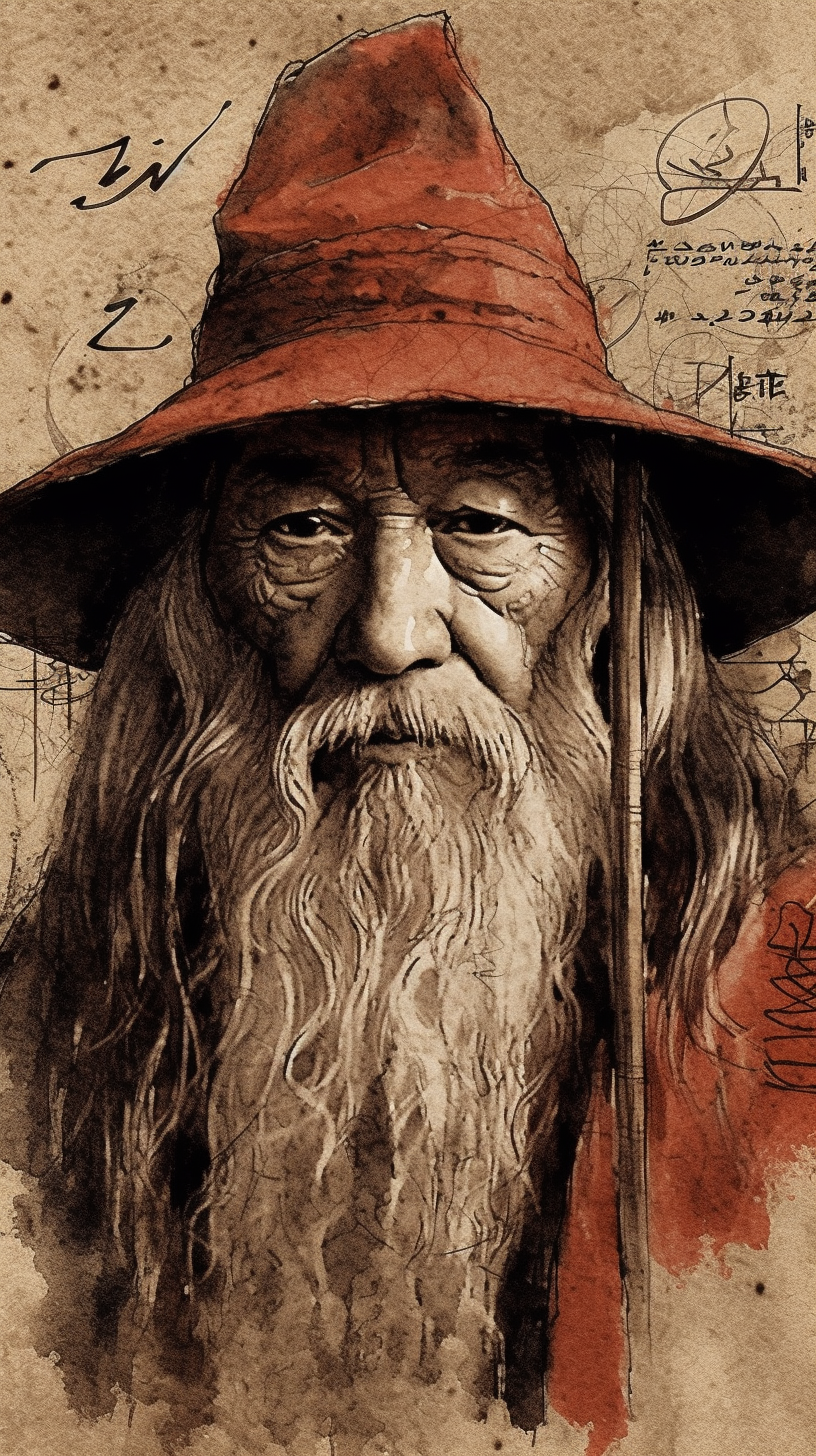 Japanese-inspired Gandalf Art Poster by MichaelD