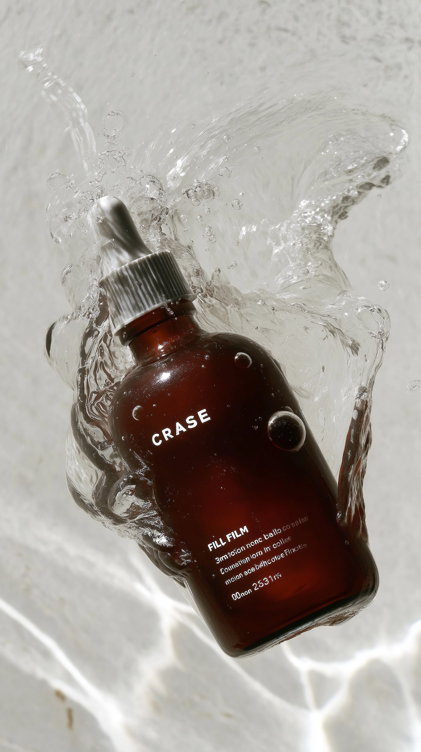 Elegant C3 FILM Dropper Bottle in Splash Action