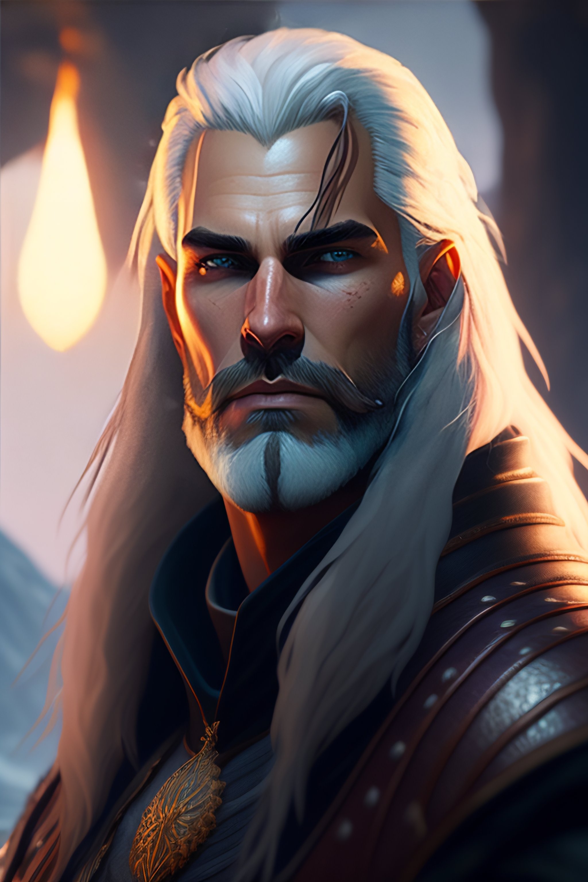 Fantasy Art: Geralt of Rivia Portrait by Greg Rutkowski