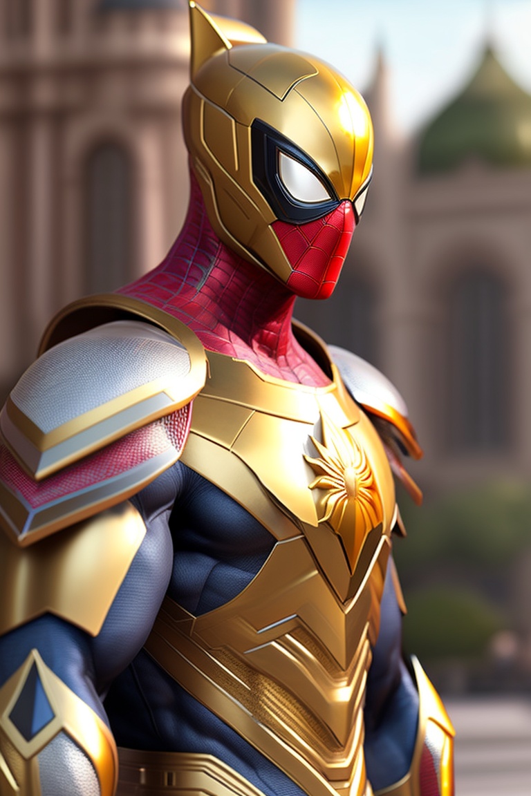 Golden Armor Spiderman & Knights of the Zodiac in Ultra Realistic 4K