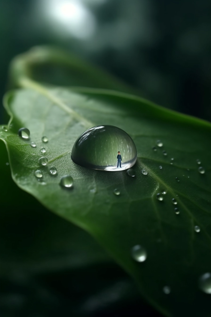 Ultra Realistic Raindrop on Leaf: Stylize 900