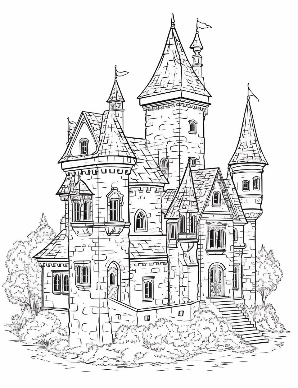 castle coloring page