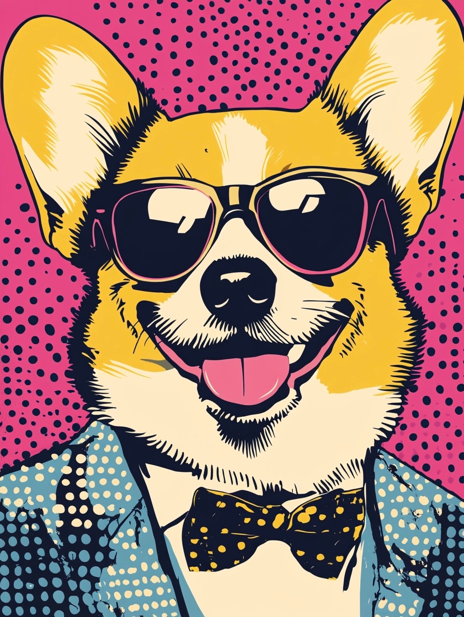 Pop Art Corgis: Stylish & Quirky Poster Designs